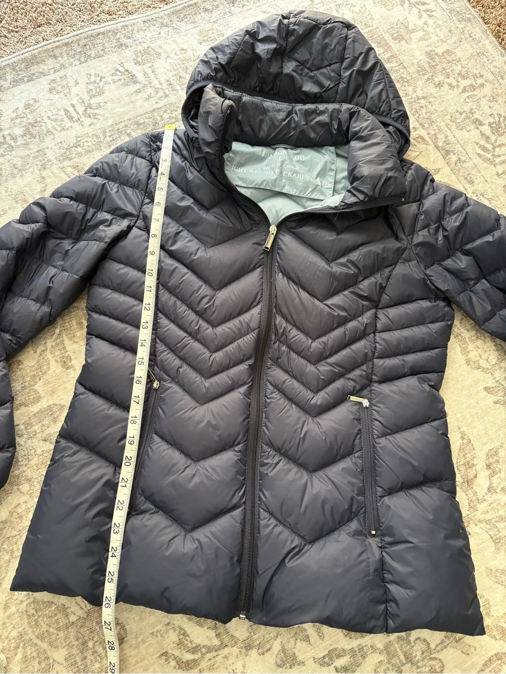London Fog Lightweight Packable Coat Jacket Navy Blue Womens size L